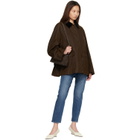 TOTEME Brown T-Lock Suede Clutch