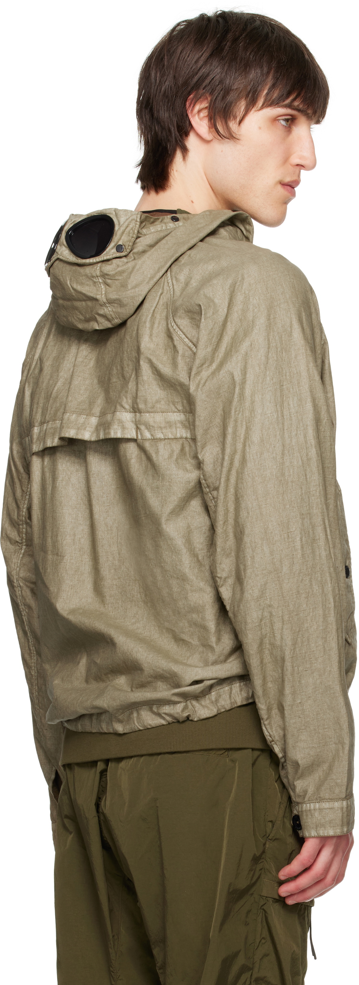 C.P. Company Khaki Lino Wax Goggle Jacket C.P. Company