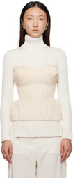 Jean Paul Gaultier White & Off-White Corset Turtleneck
