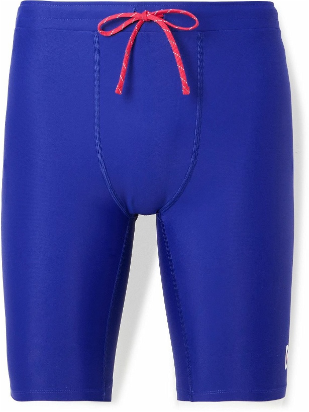 Photo: DISTRICT VISION - Speed Tight Stretch Recycled-Jersey Cycling Shorts - Blue
