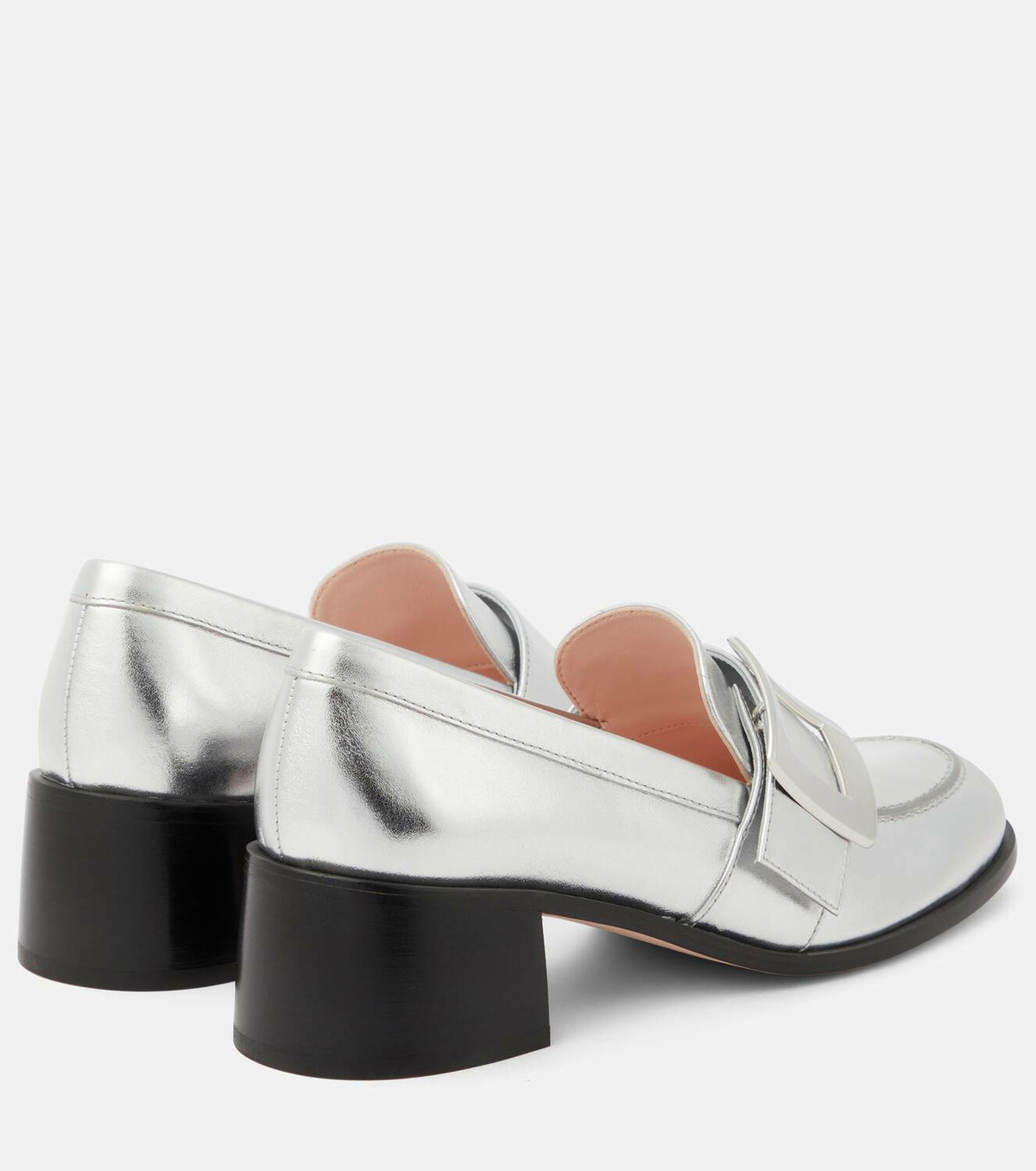 Roger Vivier Viv' Rangers embellished metallic leather loafers Roger Vivier