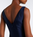 Roland Mouret Floral-appliqué taffeta maxi dress