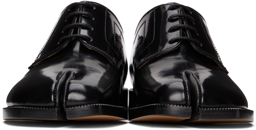 Maison Margiela Black Patent Tabi Lace-Up Derbys Maison Margiela