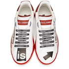 Dolce and Gabbana White and Red Portofino Melt Love is Love Sneakers