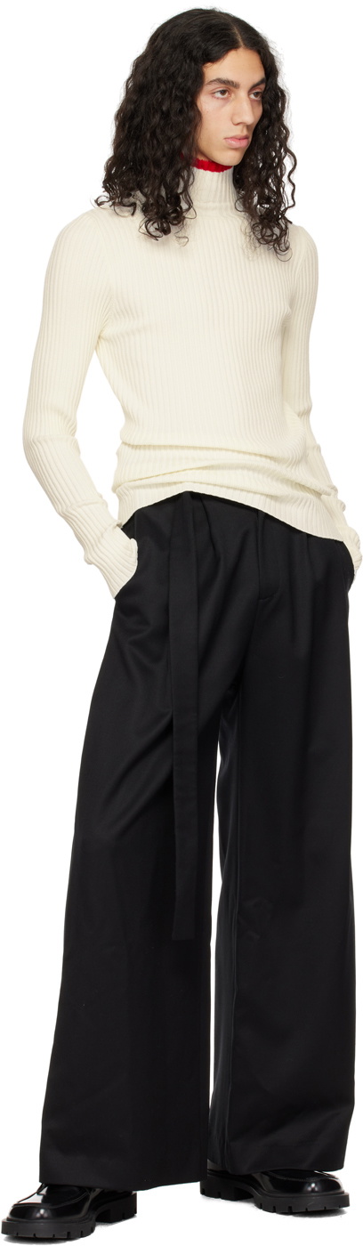 ANDREĀDAMO Off-White Striped Turtleneck