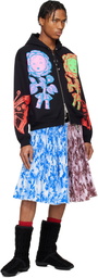 Chopova Lowena Black Double Rose Bud Zip Hoodie