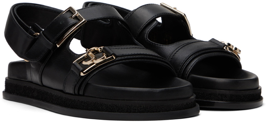 Jimmy Choo Black Elyn Flat Sandals Jimmy Choo