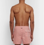 Thom Browne - Short-Length Striped Seersucker Swim Shorts - Men - Red