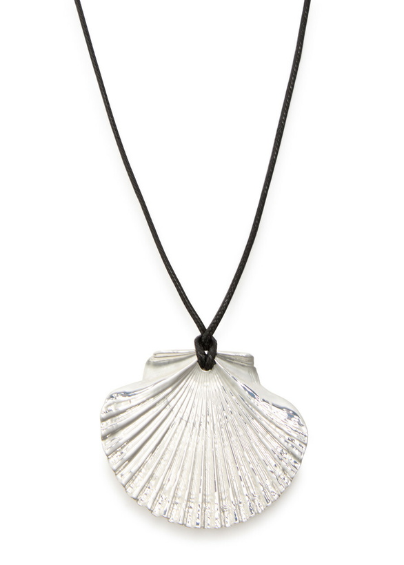 Photo: Eliou Venus Wrap Shell Cord Necklace - Silver - One Size