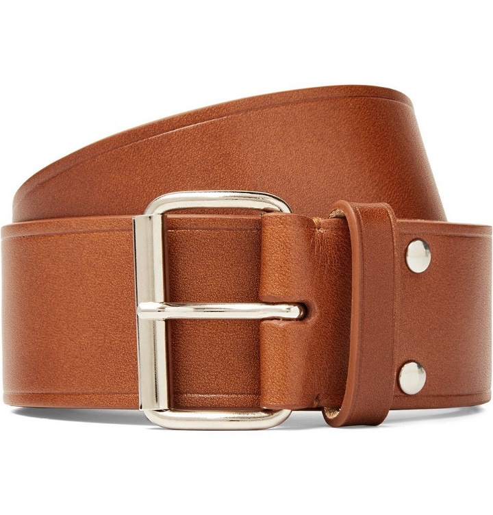 Photo: A.P.C. - 4cm Brown Leather Belt - Brown