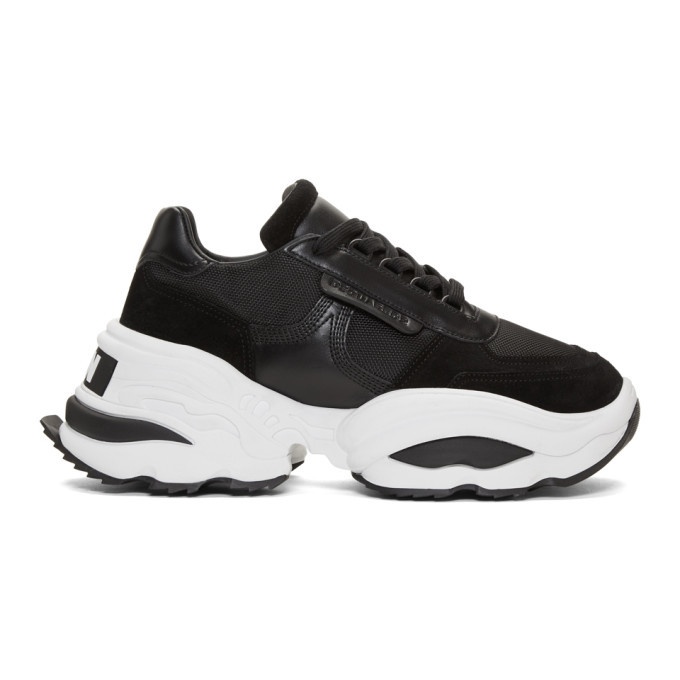 Photo: Dsquared2 White and Black Backyard Punk The Giant Hike Sneakers