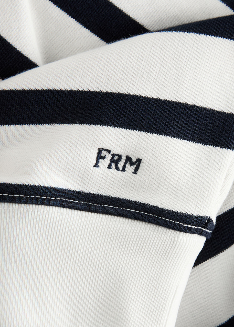 Frame Striped Cotton-blend Sweatshirt Navy