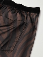 TOM FORD - Straight-Leg Velvet-Trimmed Printed Silk-Blend Pyjama Trousers - Brown