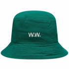 Wood Wood Men's Twill Bucket Hat in Emerald Green