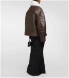 Y/Project Faux shearling-trimmed biker jacket