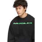 Mugler Black Logo Cropped Sweatshirt