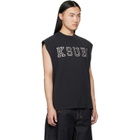 Ksubi Black Touchdown Ekcess Cut Off Tank Top