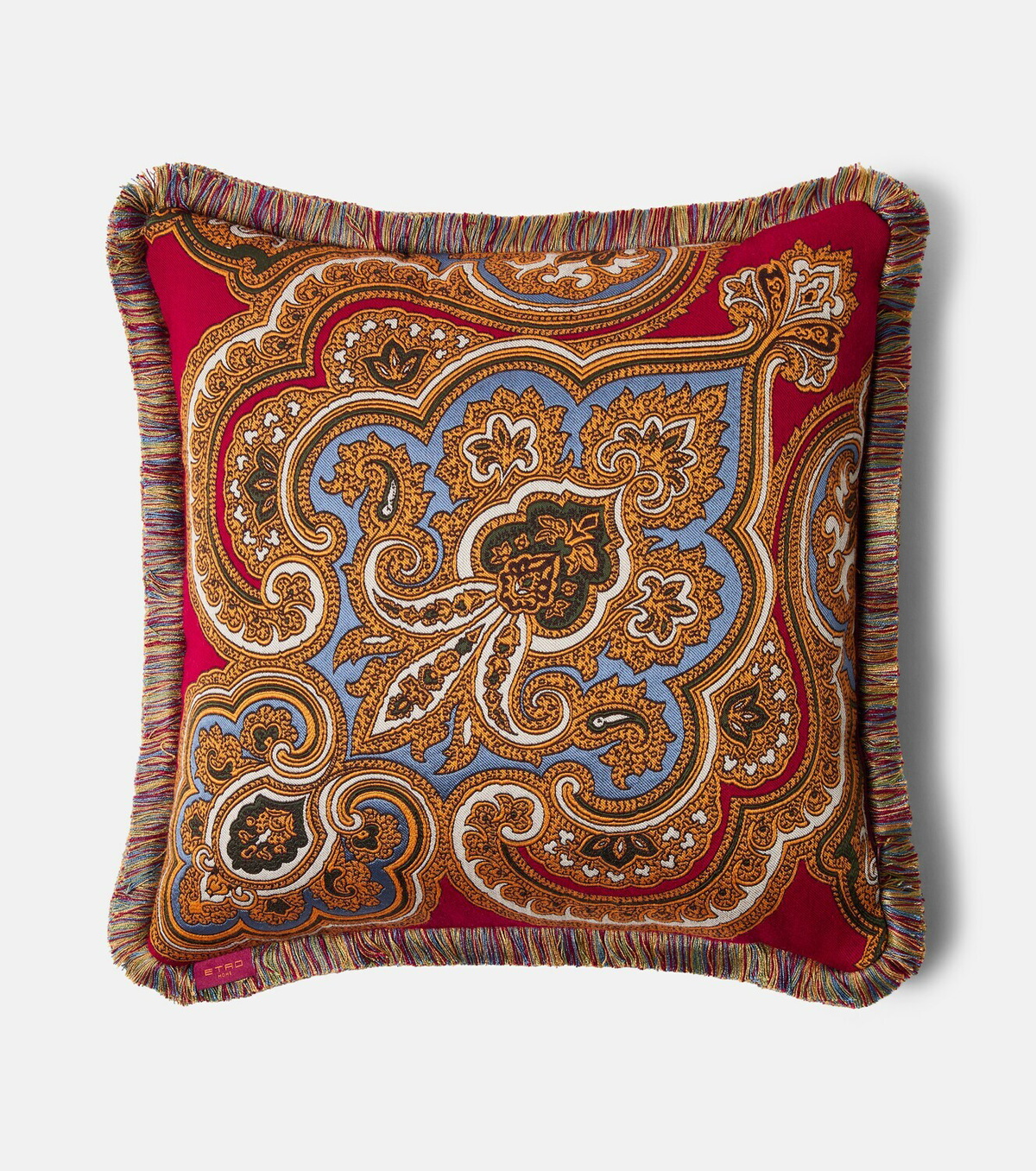 Etro Kash fringed paisley jacquard cushion