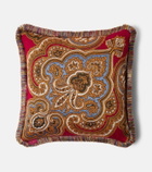 Etro Kash fringed paisley jacquard cushion