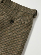 BODE - Morris Pleated Straight-Leg Houndstooth Wool Trousers - Brown
