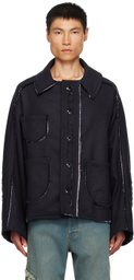 Edward Cuming Navy Paneled Jacket