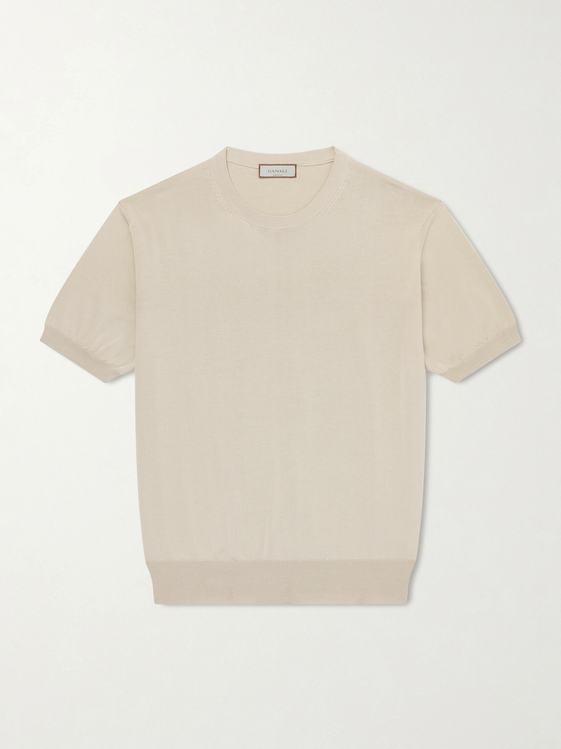 Canali - Knitted Cotton T-Shirt - Neutrals