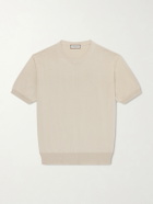 Canali - Knitted Cotton T-Shirt - Neutrals