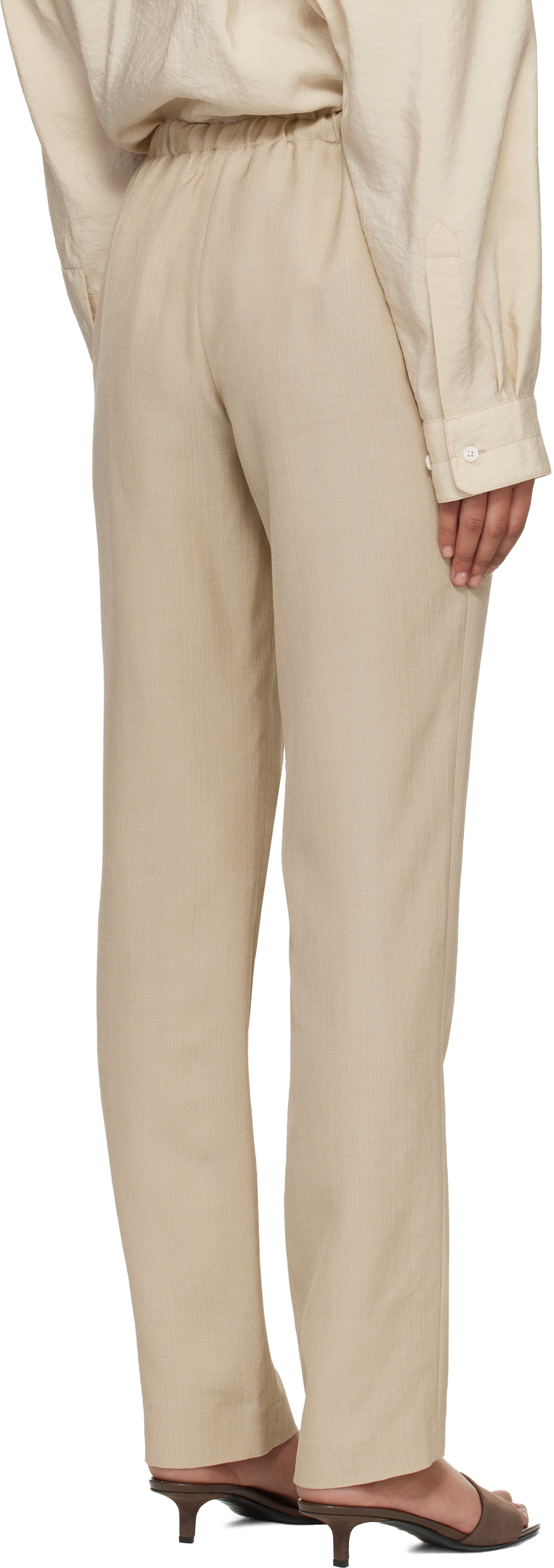 Loulou de Saison Beige Scot Straight Leg Trousers