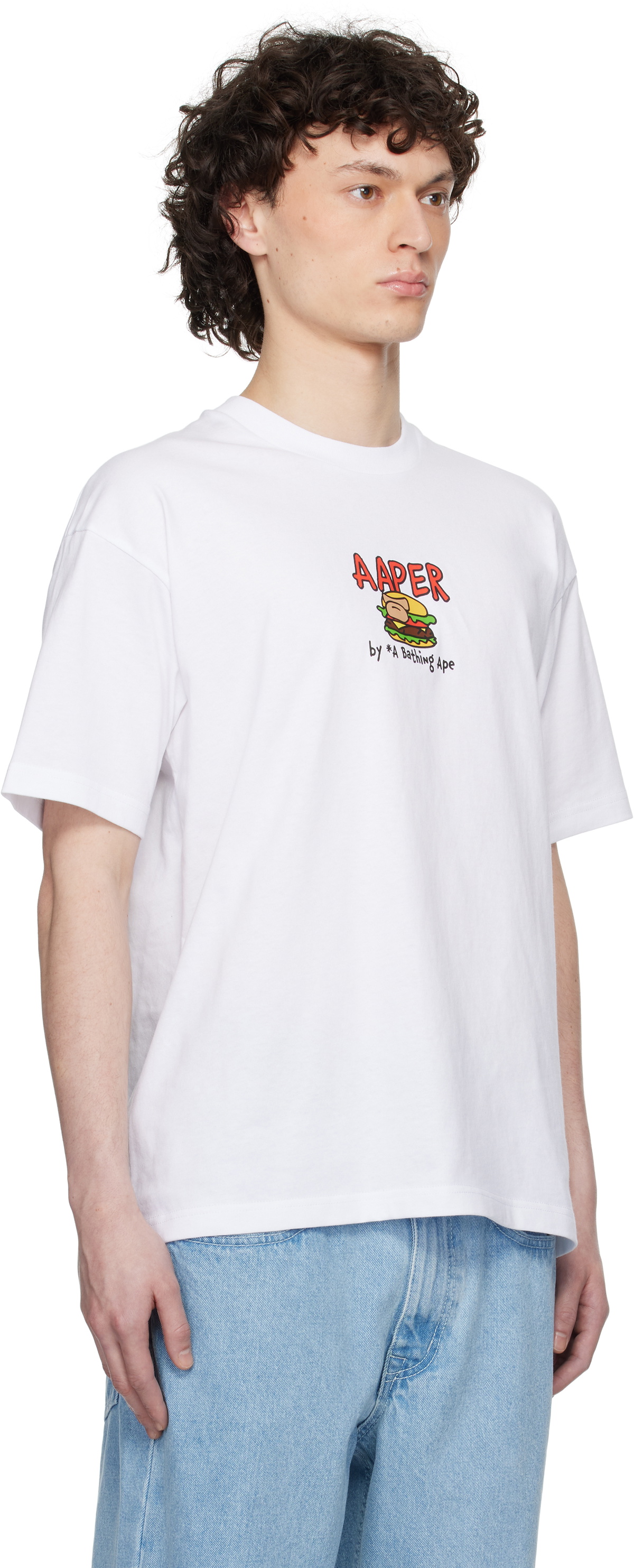 AAPE by A Bathing Ape White 'AAPER' Graphic-Print Short Sleeve T