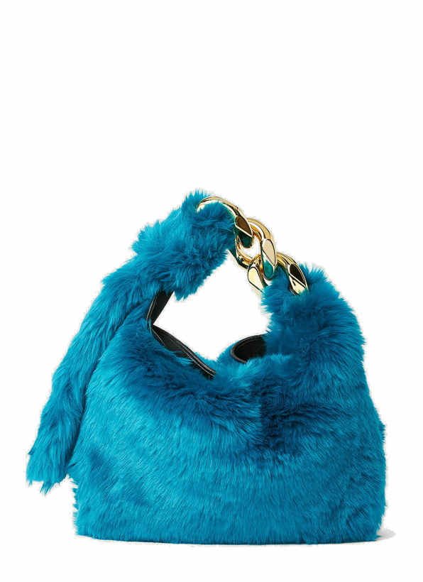 Photo: Faux Fur Chain Hobo Bag in Blue