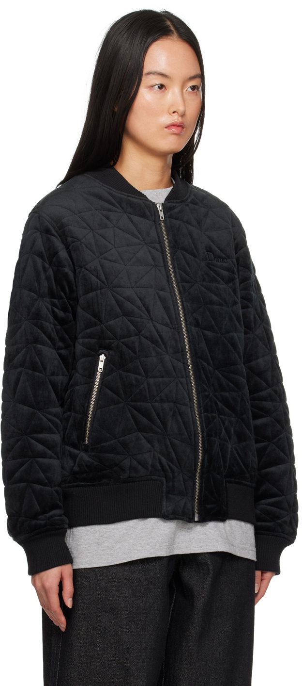 Dime Black Quilted Bomber Jacket