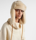 Jacquemus Chapka leather-trimmed shearling hat