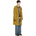 Dries Van Noten Yellow Oversized Printed Parka Coat