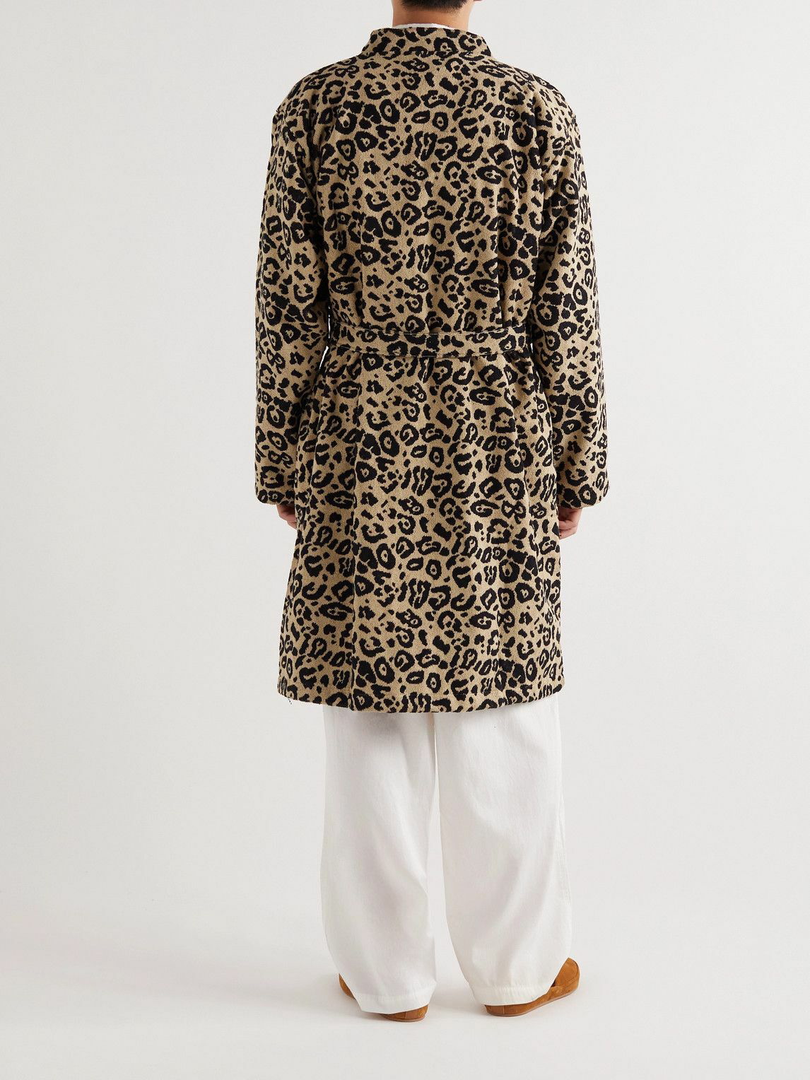 OAS - The Leo Leopard-Print Cotton-Terry Robe - Brown OAS