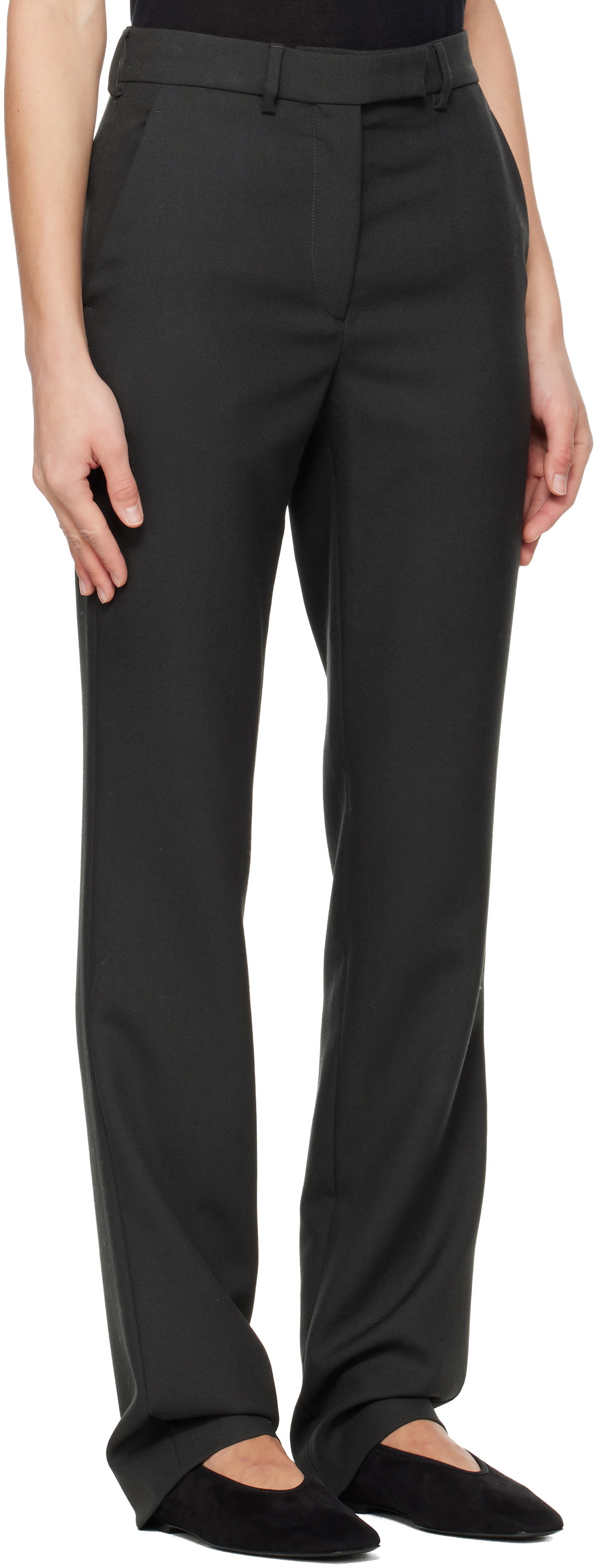 Rier Black Fitted Trousers