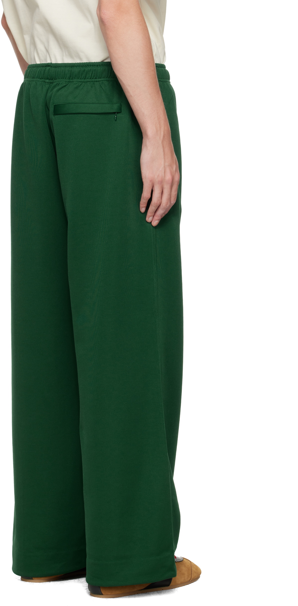 JW Anderson Green Pintuck Sweatpants