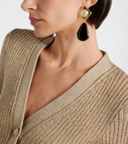 Self-Portrait Gold-plated drop earrings