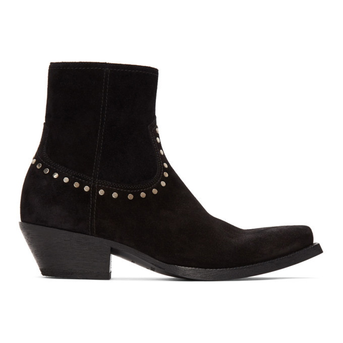 Photo: Saint Laurent Black Suede Lukas Boots