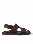 John Lobb - Milford Leather-Trimmed Suede Sandals - Brown