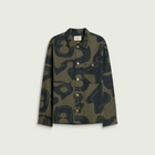 Folk Men's Patch Overshirt in Olive Navy Cast Print