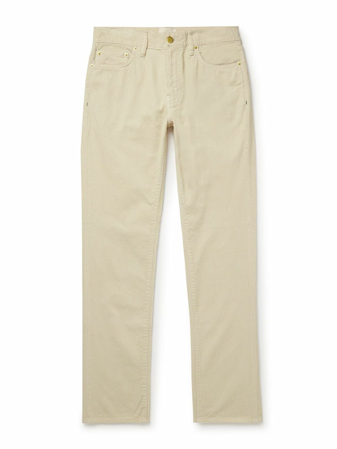 Sid Mashburn - Slim-Fit Straight-Leg Garment-Dyed Cotton-Corduroy Trousers - Neutrals