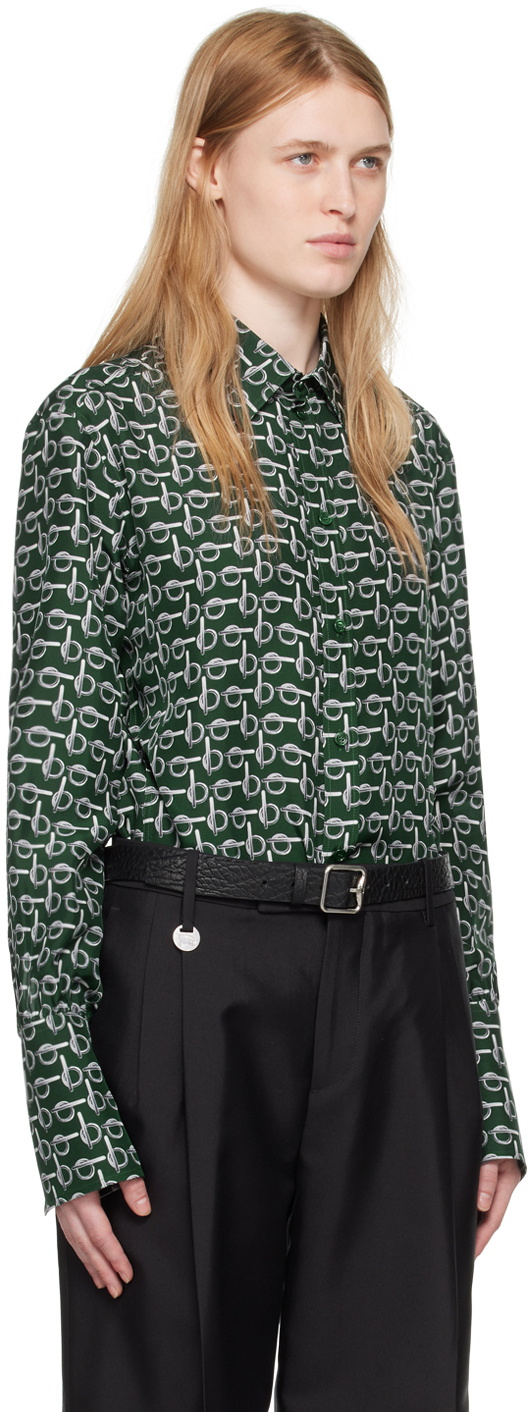 Burberry Green Classic Caro Patch Cotton Button Shirt main image 0
