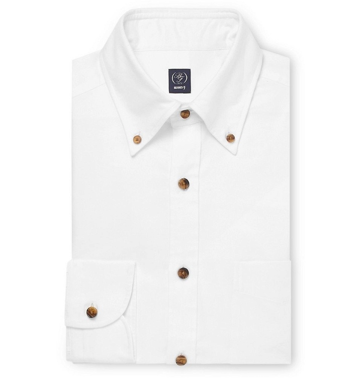 Photo: Beams F - White Slim-Fit Button-Down Collar Cotton Shirt - Men - White