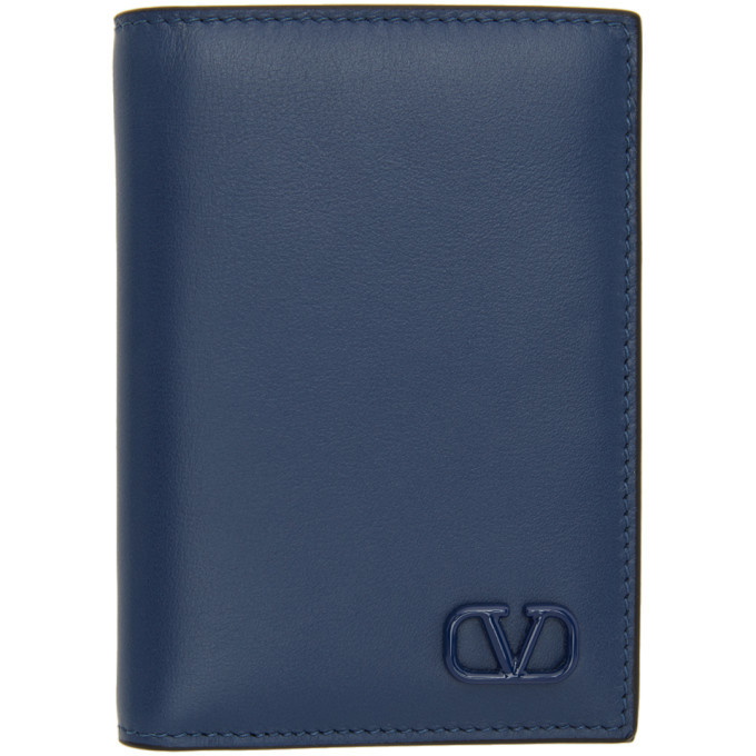 Photo: Valentino Navy Valentino Garavani VLogo Bifold Card Holder