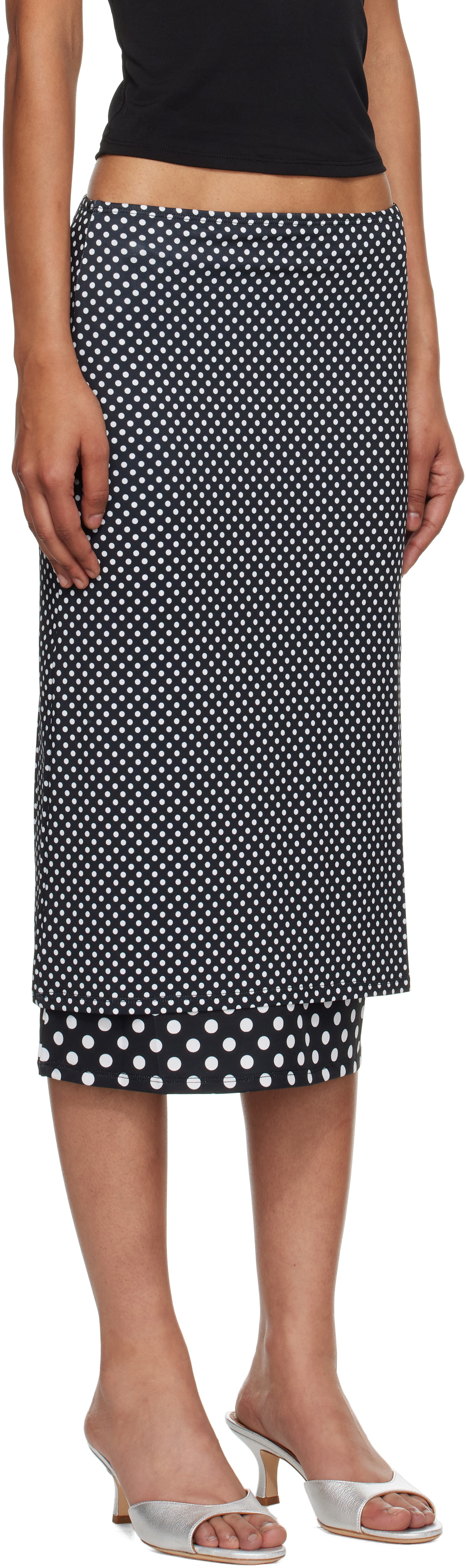 Miaou Black & White Maria Maxi Skirt