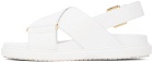 Marni White Leather Fussbett Sandals