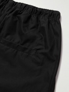FEAR OF GOD ESSENTIALS - Wide-Leg Logo-Appliquéd Cotton-Blend Drawstring Trousers - Black