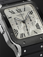 Cartier - Santos de Cartier Automatic Chronograph 43.3mm Interchangeable ADLC-Coated Stainless Steel, Alligator and Rubber Watch, Ref. No. WSSA0017