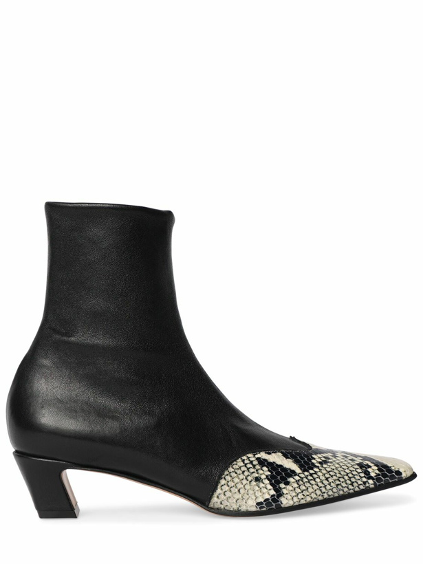 Photo: KHAITE - 40mm Nevada Leather Ankle Boots