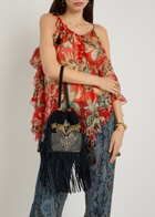 Etro Kalispera Small Stud-embellished Suede Shoulder bag - Blue - One Size
